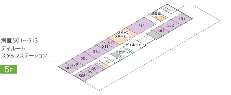 新札幌豊和会病院5階フロアマップ